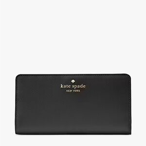 Kate Spade Black Madison Wallet with Gold Accents
